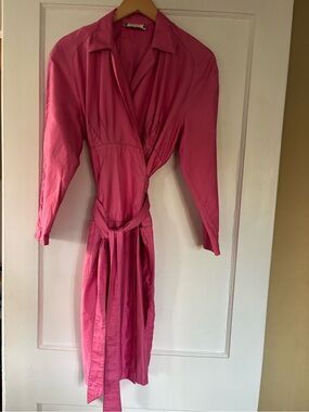 Thierry Mugler Hot Pink Wrap Dress